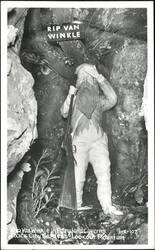 Rip Van Winkle Statue in Fairyland Caverns Postcard