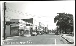Street Scene with Atkins Drugs and Western Union Postcard