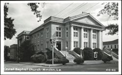 First Baptist Church in Minden, Louisiana Postcard