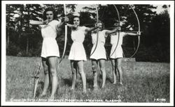 Campers Practicing Archery at Camp De Soto Postcard