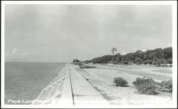 Four Lane Highway and Seawall Along Gulf Coast Postcard