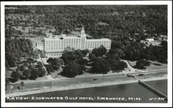 Aerial View of the Edgewater Gulf Hotel Biloxi, MS Postcard