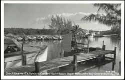 Dock Scene at E.V. Fowler's Caribee Yacht Basin Upper Matecumbe Key Postcard