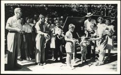 Small Fry Holding Snakes at Kentucky Reptile Garden Postcard