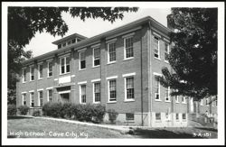 High School Building in Cave City, Kentucky Postcard