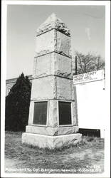 Monument to Col. Benjamin Hawkins in Roberta, Georgia Postcard