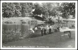 People Fishing at the Lake at Dillsboro Health Resort Postcard