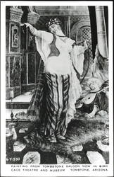 Painting from Tombstone Saloon in Bird Cage Theatre Postcard