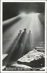 Sunbeams at the Entrance of Wyandotte Cave Postcard