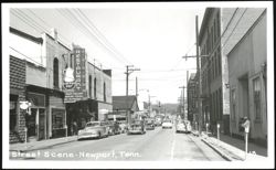 Street Scene with Coffee Pot Restaurant in Newport Postcard