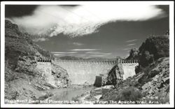 Roosevelt Dam and Power House from the Apache Trail Postcard
