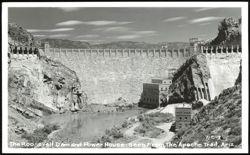 Roosevelt Dam and Power House from the Apache Trail Postcard