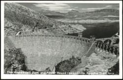 Roosevelt Dam and Power House from Apache Trail Postcard