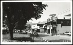 Street Scene with Oasis Cafe and Hotel in Clifton Postcard