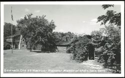 Log Cabins at Old Fort Harrod State Park Postcard
