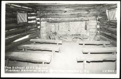Interior of the School at Ft. Harrod Postcard