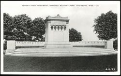 Pennsylvania Monument, Vicksburg National Military Park Postcard