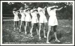 Girls at Rifle Practice, Camp DeSoto Postcard