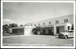 White Wing Hotel and Coffee Shop Entrance Postcard