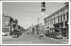 Street Scene with Stanford Hotel and Cars Postcard