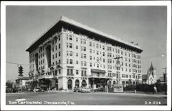 San Carlos Hotel Exterior and Street Scene Postcard