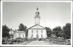 Old Cathedral Erected 1826 with Bishop Bruté Statue Postcard