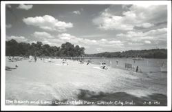 The Beach and Lake, Lincoln State Park Postcard