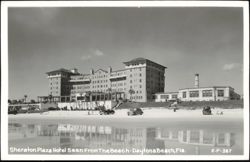Sheraton Plaza Hotel Seen From the Beach Postcard