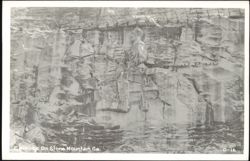 Carvings on Stone Mountain in Progress Postcard