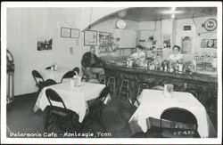 Peterson's Cafe Interior Diner Scene Postcard