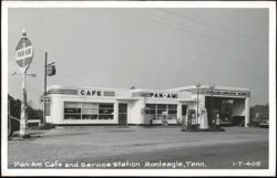 Pan Am Cafe and Service Station Postcard