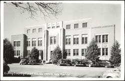 Curry County Court House with Parked Automobiles Postcard
