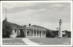 Casino and Lighthouse, St. Simons Island Postcard