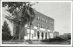 Hotel Eatonton Exterior View with Automobiles Postcard
