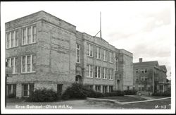 Erie School Multi-Story Brick Building Postcard