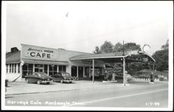 Harvey's Cafe and McGregor Service Gas Station Postcard