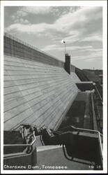 Cherokee Dam Massive Concrete Wall and Staircase Postcard