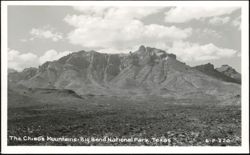 The Chisos Mountains, Big Bend National Park Postcard