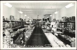 Interior View of Ben Franklin Variety Store Postcard