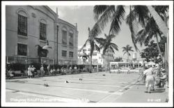 Playing Shuffleboard Outdoors in Lake Worth Postcard