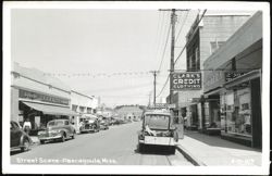 Street Scene with Henkel's & Clark's Credit Clothing Postcard