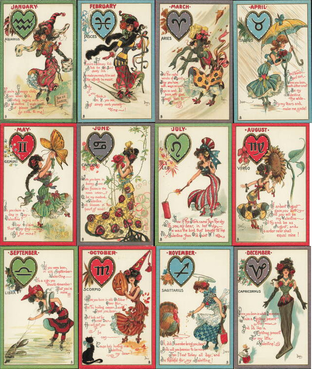 Complete Set of 12 DWIG Zodiac Months Ladies