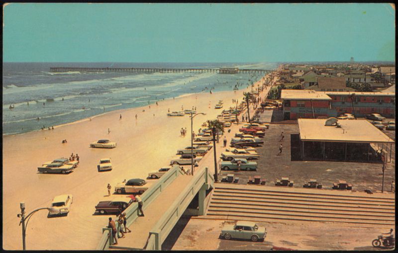 Beach Scene Looking South Towards Fishing Pier