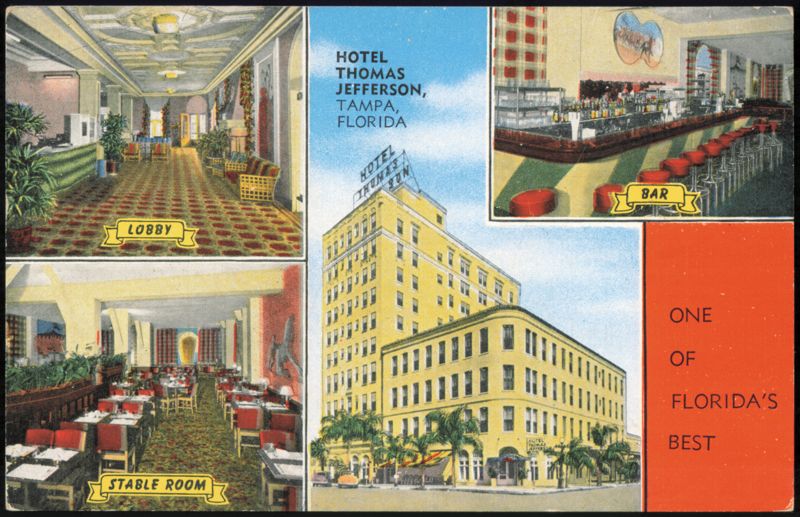 Hotel Thomas Jefferson, Lobby, Bar, and Stable Room Tampa Florida