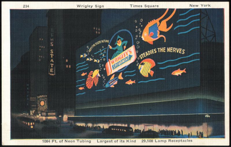Wrigley Spearmint Gum Electric Sign, Times Square New York