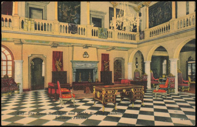 The Great Hall, John and Mable Ringling Residence Sarasota Florida