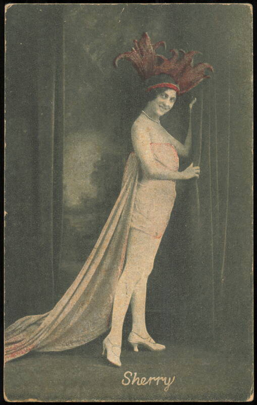 Sherry Showgirl in Feather Headdress and Stage Costume