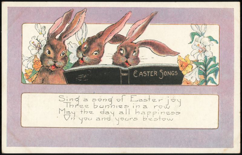 Three Bunnies Reading Easter Songs Book Worcester Massachusetts
