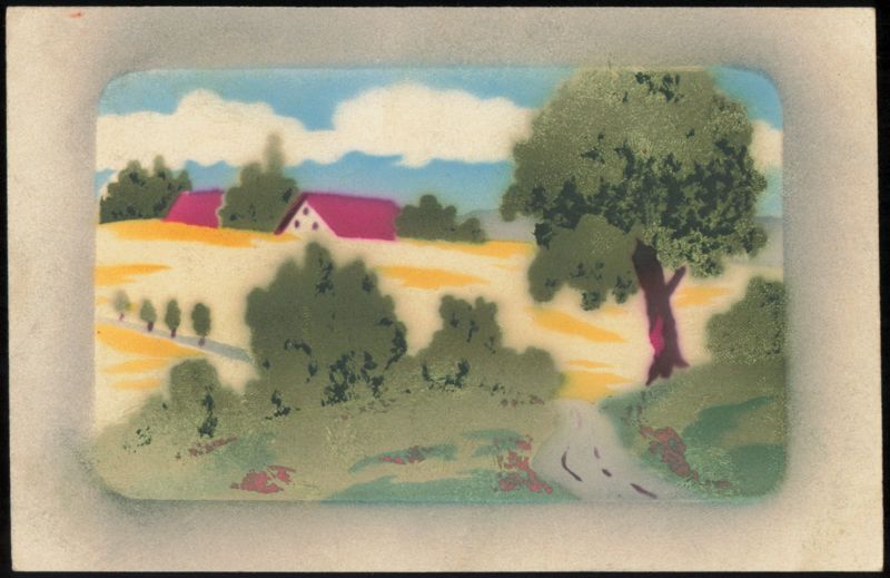 Airbrushed Country Landscape with House and Trees St. Louis Missouri