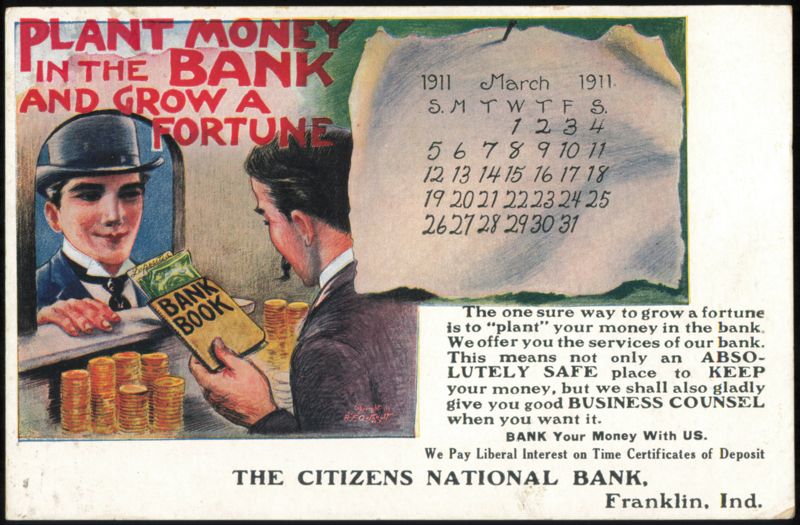 Citizens National Bank Advertising, Franklin, Indiana